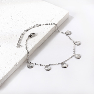 Stainless Steel Shell <b>Anklet</b> <b>Gold</b> Silver Women's Foot Ornament Jewelry Fashion Accessory - Product Image 3
