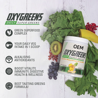 Poudre verte ODM, complément alimentaire superalimentaire, mélange de superaliments verts, superaliments verts, poudre de légumes crus