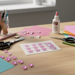 Pegatina de Estrella Brillante ILAN de 32 mm, Adorno de Diamantes de Imitación Rosa - Product Image 2