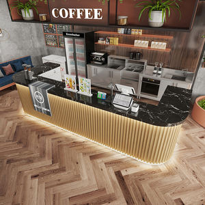 คาเฟ่ร้านชานมโต๊ะรับน้ำเคาน์เตอร์รับร้านอาหารมุมโค้ง - Product Image 2