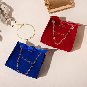 ליונוwrapack oem בגודל מותאם אישית בד זמש תכשיטים כיס קשת אחסון קטנה עם לוגו מותאם אישית מודפס - Product Image 5