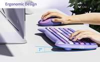 Clavier et souris sans fil Mofii 2.4G ultra-mince, design élégant en forme de chat, ensemble compact pour PC
