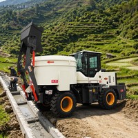 Bétonnière de chantier de 1,5 mètre cube contrôlée par PLC pour la construction routière