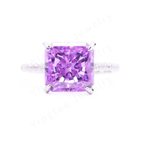 Bague en zircone cubique unisexe plaquée or 18 carats coupe rayonnante à la mode classique CZ argent cadeau de fête d'anniversaire de mariage