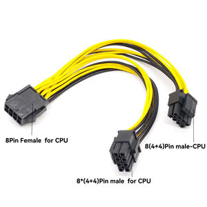 Cantell kabel pemisah Y, CPU 8pin ke 8 ganda (4 + 4)Pin PCIE 20cm - Product Image 2