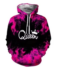 OEM logotipo personalizado Unisex Fitness deporte novedad Graffiti Color Sudadera con capucha 3D impreso <span class=keywords><strong>rey</strong></span> y reina marca Sudadera con capucha - Product Image 4