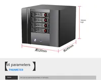 Serveur Cloud ATX 4 baies petite carte mère ITX châssis Nas 17x17 groupe de stockage en réseau Cloud domestique ventilateur Hui ventilateur Mini-ITX