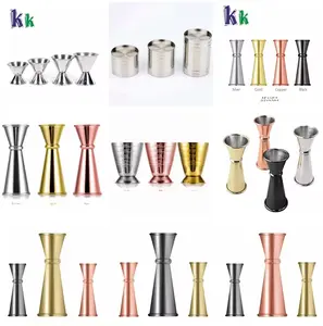 Wholesale Custom Double Head Measuring Cup Cocktail Jigger Measure Tool With Etched Markings Measuring Jigger Stainless Steel