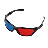 2 adet evrensel plastik kırmızı mavi 3D gözlük siyah çerçeve 3D Visoin cam boyutlu Anaglyph film oyunu DVD Video için