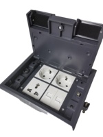 MAADN Caja de enchufes para alfombra, superventas, precio de fábrica, venta al por mayor, 4 tomas de CA, tipo abierto, caja de enchufes oculta para suelo