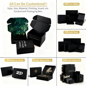 Hot-bán tùy chỉnh màu đen sóng bưu phẩm hộp các tông với dập nổi logo Chứng Khoán vận chuyển Giấy hộp quà tặng cho bao bì - Product Image 5