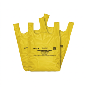 UKHI Biodegradable <b>Compostable</b> PBAT PLA Cornstarch Heat Seal Customizable 50 Micron Shopping Carry <b>Bag</b> - Product Image 4