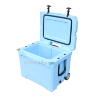 Glacière à roulettes 45qt en PE thermique pour canettes, camping et pêche