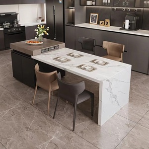 Tavolo <span class=keywords><strong>da</strong></span> Pranzo Personalizzato con Piano in Pietra Sinterizzata Retrattile, Bancone per <span class=keywords><strong>Cucina</strong></span> Aperta, Bar <span class=keywords><strong>da</strong></span> Tè, Piano di <span class=keywords><strong>Lavoro</strong></span> - Product Image 6