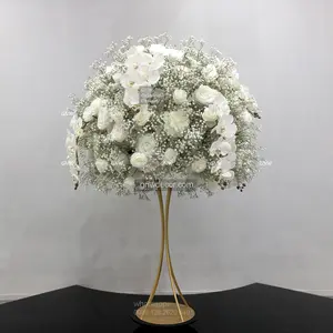 Wedding Centerpieces For Wedding GNW Wedding Silk Orchid Gypsophila Bouquet Valentine Rose Centerpieces Marriage Babys Breath Garland Flower Aisle Runner