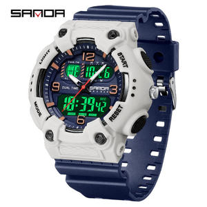 Reloj SANDA 6181 Deportivo de Moda, Digital LED, de Lujo, de Cuarzo Analógico para Hombre, Resistente al Agua, con Alarma, Manecillas Luminosas - Product Image 3