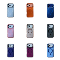Nouvelle coque magnétique transparente en cristal scintillant, coque rigide avec support pliable et protection d'objectif pour iPhone 17 16 15