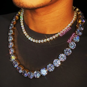 Collana Hip Hop con Catena Tennis in <span class=keywords><strong>Acciaio</strong></span> <span class=keywords><strong>Chirurgico</strong></span>, Zirconia Cubica di Alta Qualità, Misura Extra Large 15mm - Product Image 3