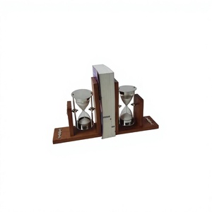 Collectable Business Gift Hourglass Bookends Easy Movable Display Base Wholesale <b>Sand</b> <b>Timer</b> Bookend for Office Desk and Showcase - Product Image 1