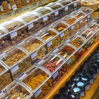 Boîte à bonbons transparente personnalisée en acrylique, pot de présentation pour noix et épices, distributeur, conteneur de stockage alimentaire en vrac avec couvercles
