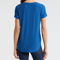 T-shirt de sport personnalisé en Lyocell pour femme – Modèle basique ultra doux et respirant, idéal pour le yoga et la gym, à manches courtes