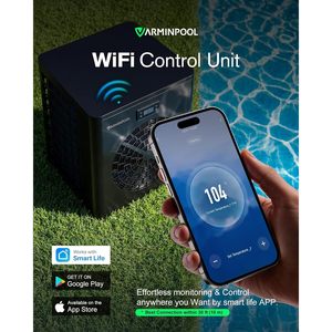 Bomba de calor para piscinas Varminpool de 16000 BTU, calentador eléctrico para piscinas elevadas de hasta 5500 galones, de bajo consumo. - Product Image 6