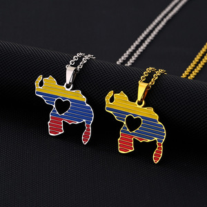 Collar con Colgante de Mapa de Venezuela para Mujer y Hombre, Cadena Fina con Dije de Corazón, Accesorios de Joyería, Nuevo Diseño - Product Image 5