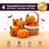 Peluche citrouille d'Halloween douce de 4 pouces, porte-clés Jack O'Lantern, prix pour machine de jeu d'arcade de centre commercial, directement de l'usine