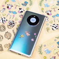 Individuelle Wasserfeste Niedliche Cartoon-Selbstklebende Vinyl-Logo Transparente Kiss-Cut Aufkleberbögen