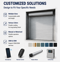 Puerta enrollable moderna cortavientos de aluminio con botón automático, personalizada, rápida, para garaje, industrial, villa, sótano