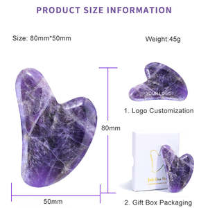 2025 nuovo arrivo all'ingrosso di cristallo viola corpo Guasha strumento per la cura della pelle naturale ametista <span class=keywords><strong>viso</strong></span> Gua Sha massaggiatore - Product Image 3