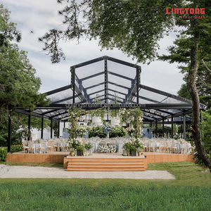 Tente Atrium <span class=keywords><strong>de</strong></span> Luxe à Cadre Noir Transparent, en Polyester Double Couche, Imperméable Quatre Saisons, Anti-UV, Ignifuge, en PVC, pour Mariage - Product Image 3