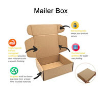 Flexographie personnalisée réutilisable Boîte postale ondulée kraft Boîte postale d'expédition en carton avec intercalaires