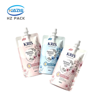 Pochettes Doypack à bec verseur de haute qualité, étanches, sécurisées, en plastique LDPE de qualité alimentaire pour détergent lessive et produits corporels/mains