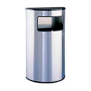 Cestino per Rifiuti in Acciaio Inox 80 L Semicircolare per Uso Esterno - Product Image 1