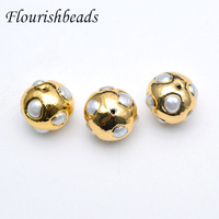 Perles de culture d'eau douce plaquées or 18 carats, grandes perles rondes de 20 mm, perles en vrac pour la fabrication de bijoux
