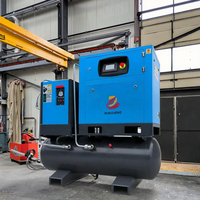 Compresseurs d'air industriels à vis rotatives 7.5kw 10hp Tout-en-un Intégré 8 Bar 12bar 220L 300l Compresseur d'air silencieux Machine