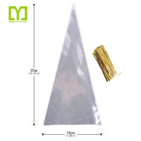 Sac cellophane en plastique transparent personnalisable en forme de cône emballage de bonbons de Noël taille de la poignée de bijoux BOPP thermoscellée personnalisable