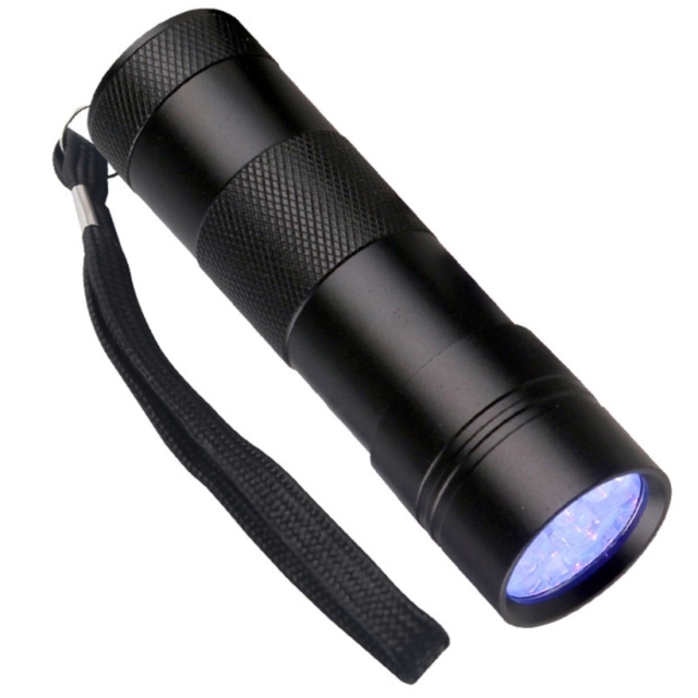 12 LED 395nm UV Black Flashlight Fluorescent Agent Nail Curing UV Banknote Fluorescent Detection Lamp Pet Urine and Cat Moss
