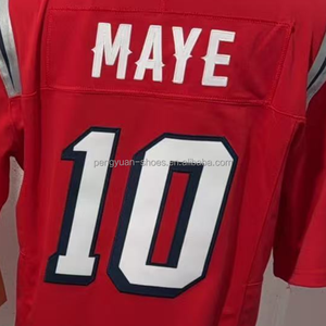 Drake Maye Lacivert/Beyaz En Kaliteli Dikişli Amerikan Futbolu Forması Gönderime Hazır - Product Image 3