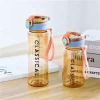 Bouteille d'eau en plastique écologique pour enfants de 400 ml et 500 ml avec paille, tasse de sport en plastique pour l'extérieur