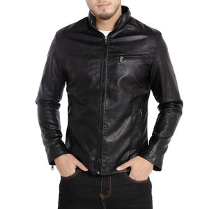 ผู้ผลิตแจ็คเก็ตหนังผู้ชายคุณภาพดี ขายดี แจ็คเก็ตหนังแบบใหม่ สไตล์ลำลอง สำหรับผู้ชาย - Product Image 1
