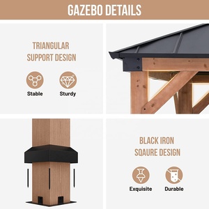 ABCCANOPY 11x13 Gazebo en <span class=keywords><strong>bois</strong></span> massif avec toit en cèdre, pavillon de jardin <span class=keywords><strong>extérieur</strong></span>, gazebo pergola, <span class=keywords><strong>auvent</strong></span> - Product Image 3