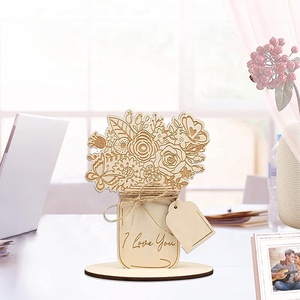 <span class=keywords><strong>Carte</strong></span> de Bouquet de fleurs en bois Offre Spéciale DIY, <span class=keywords><strong>carte</strong></span> de remerciement, saint-valentin, fête des mères, <span class=keywords><strong>carte</strong></span> d'anniversaire pour toutes les Occasions - Product Image 5