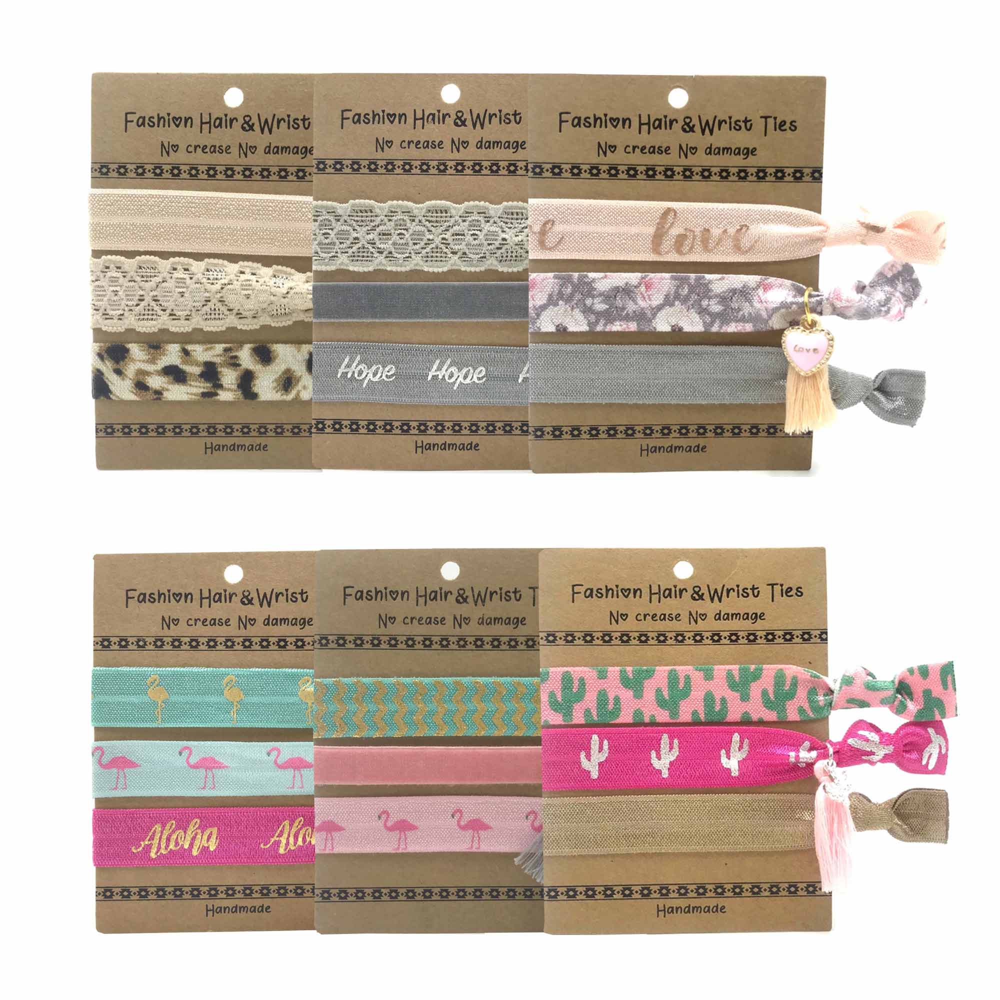 50 упаковок 3 Завязки для волос браслет LOVE Flamingo Be Wild эластичная повязка для волос с подвесками-кисточками ювелирные изделия браслет держатель для конского хвоста