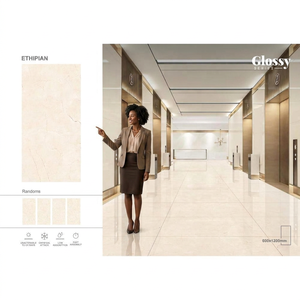 Azulejos de porcelana digitalmente esmaltados de gran formato Fantastico Grey de 600x1200 mm para pisos y paredes - Product Image 3