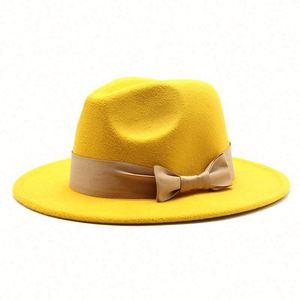 2 Tone <b>Wool</b> Felt Wide Brim Fedora Hats Women Wholesale 2022 Unisex - Product Image 5