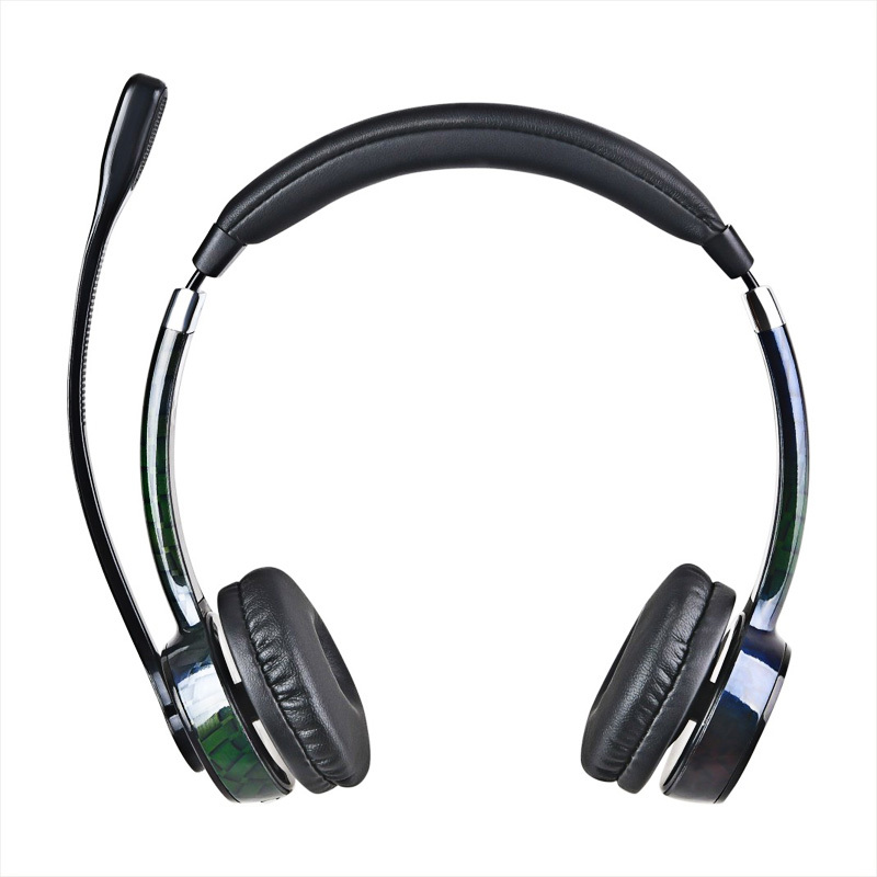 Casque de centre d'appel sur les écouteurs stéréo casque léger avec micro pour le bureau