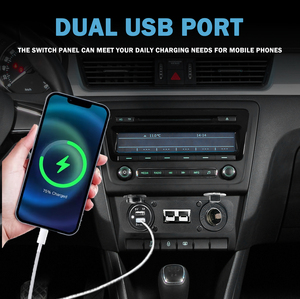 <span class=keywords><strong>CHSKY</strong></span> Chargeur de voiture étanche double USB et lecteur de carte SD, adaptateur d'alimentation 3.1A 12-24V pour prise allume-cigare avec prise pour téléphone - Product Image 3