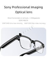 TH12 Smart AI : Lunettes avec caméra 8MP pour appels vocaux, lecture de musique, contrôle tactile, chargement Type-C, batterie 300 mAh